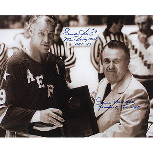 Gordie Howe with WHA Founder Dennis Murphy Autographed 8X10 Photo