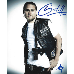 Charlie Hunnam Autographed "Sons of Anarchy" 8X10 Photo (w/gun)