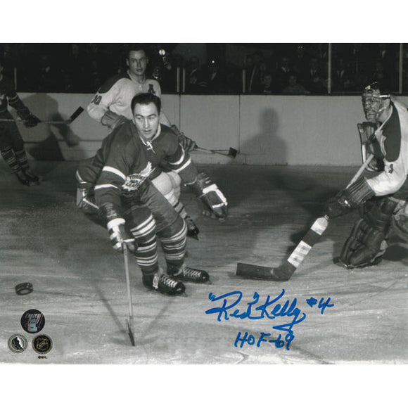 Red Kelly (deceased) Autographed Toronto Maple Leafs 8X10 Photo (vs. Montreal)