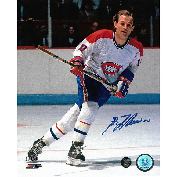 Guy Lafleur Autographed 8X10 Montreal Canadians Home Jersey New York Rangers  (Skating)