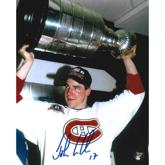 John LeClair Autographed Montreal Canadiens 8X10 Photo (w/Cup)