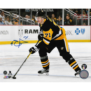 Evgeni Malkin Autographed Pittsburgh Penguins 8X10 Photo (Horizontal)
