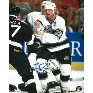 Marty McSorley Autographed Los Angeles Kings 8X10 Photo (Fight)