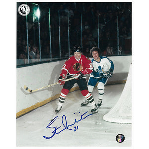 Stan Mikita (deceased) Autographed Chicago Blackhawks 8X10 Photo (vs. Leafs)