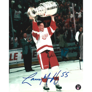 Larry Murphy Autographed Detroit Red Wings 8X10 Photo (w/Cup)