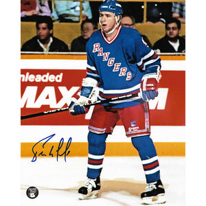 Bernie Nicholls Autographed New York Rangers 8X10 Photo