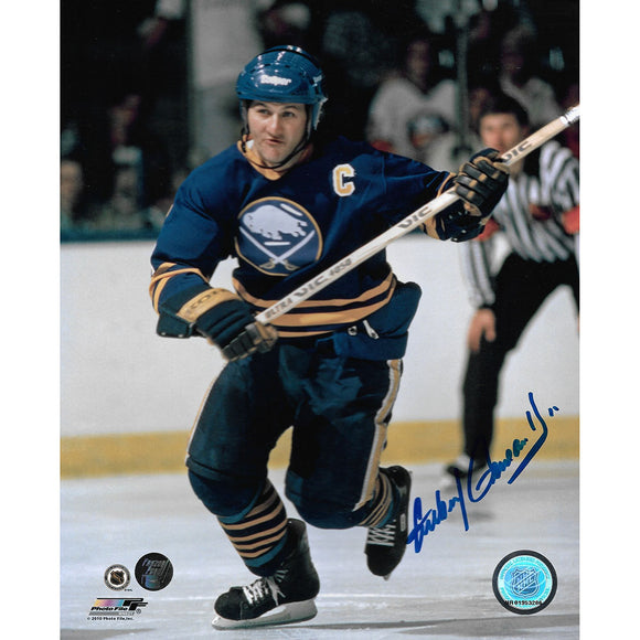Gilbert Perreault Autographed Buffalo Sabres 8X10 Photo (w/referee)