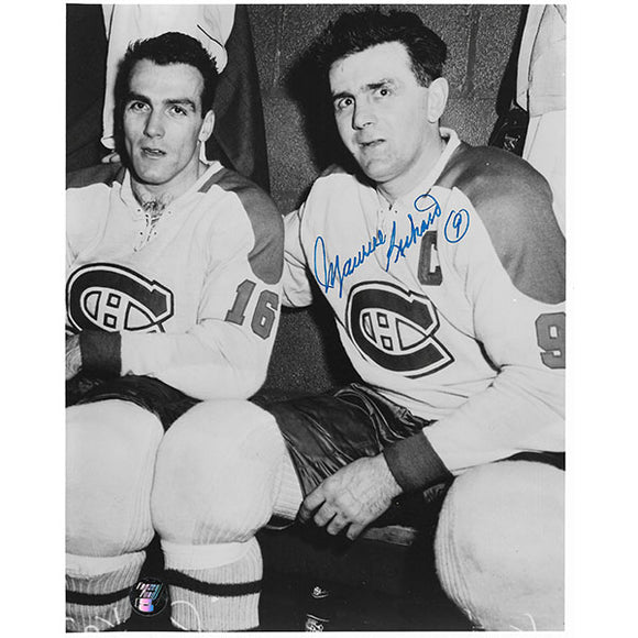 Maurice Richard (deceased) Autographed Montreal Canadiens 8X10 Photo (w/H. Richard)