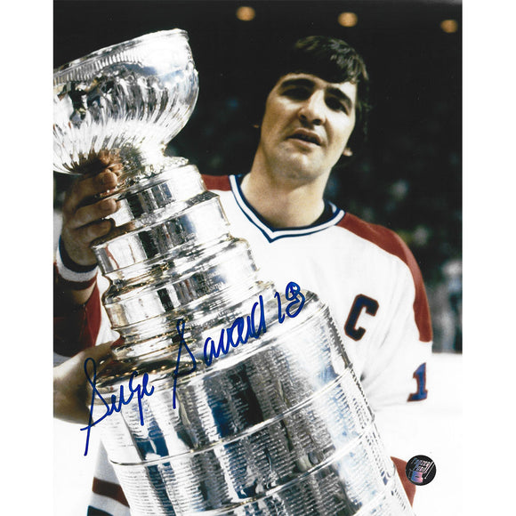 Serge Savard Autographed Montreal Canadiens 8X10 Photo (w/Cup)