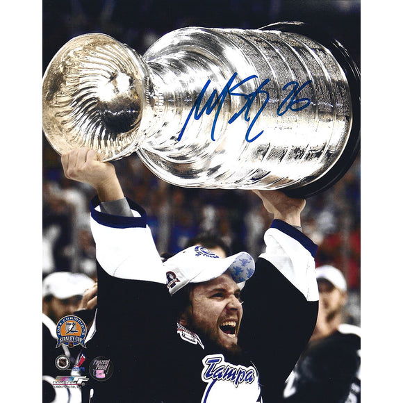 Martin St. Louis Autographed Tampa Bay Lightning 8X10 Photo (w/Cup)