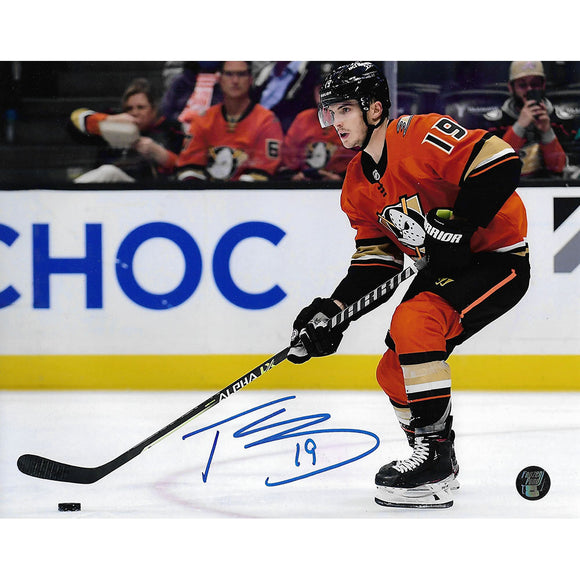 Troy Terry Autographed Anaheim Ducks 8X10 Photo (Orange)