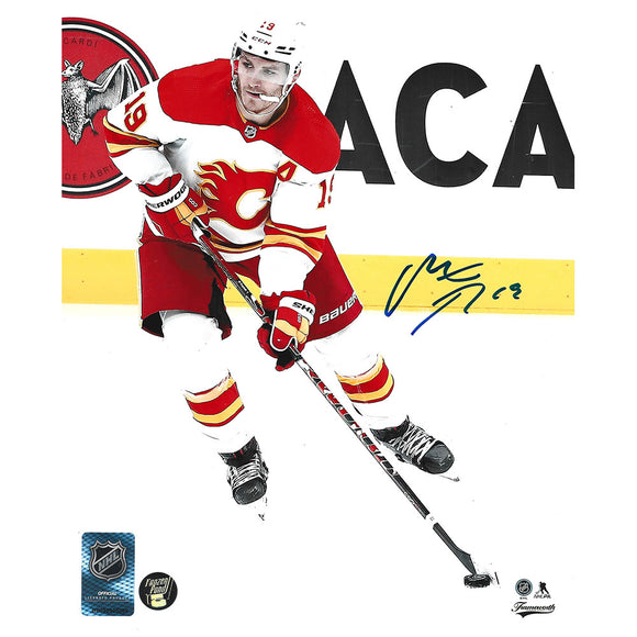 Matthew Tkachuk Autographed Calgary Flames 8X10 Photo (White Jersey)