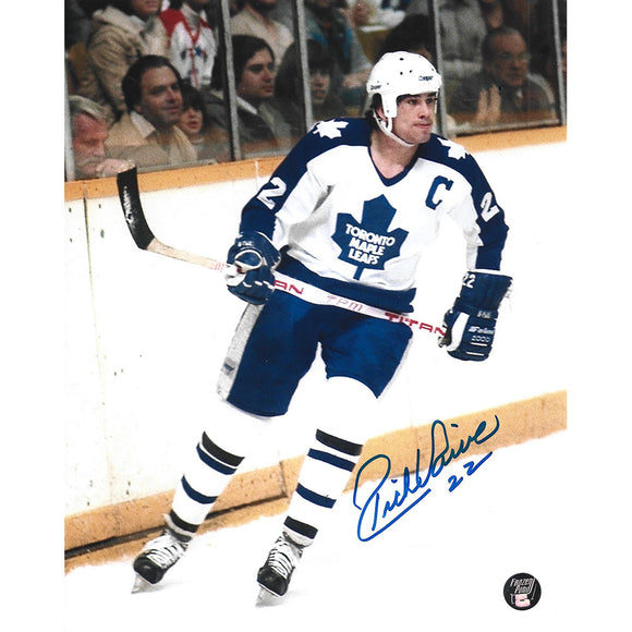Rick Vaive Autographed Toronto Maple Leafs 8X10 Photo (Boards)
