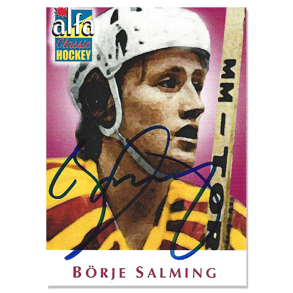 Borje Salming (deceased) Autographed 2018 Alfa Classic Hockey Card