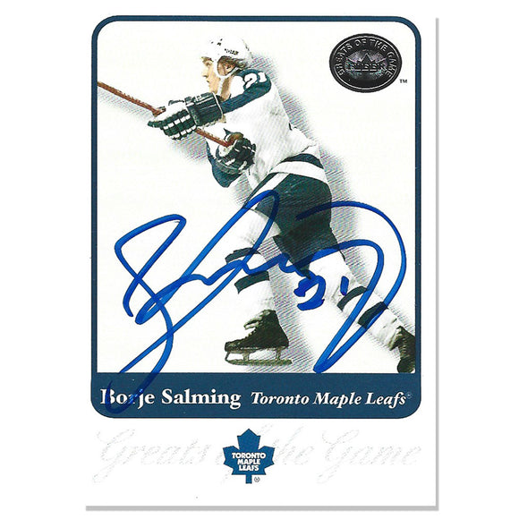 Borje Salming (deceased) Autographed 2001 Fleer Hockey Card