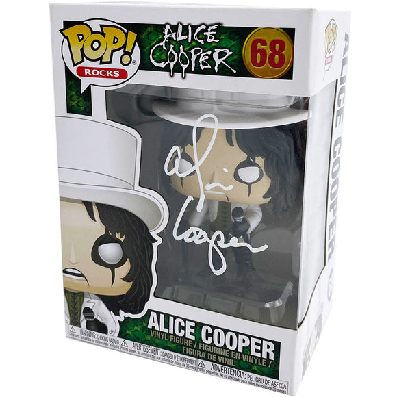 Alice Cooper Autographed Funko Pop! Figure (White Hat)