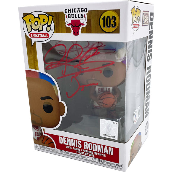 Dennis Rodman Autographed Chicago Bulls Funko Pop! Figure (Red)