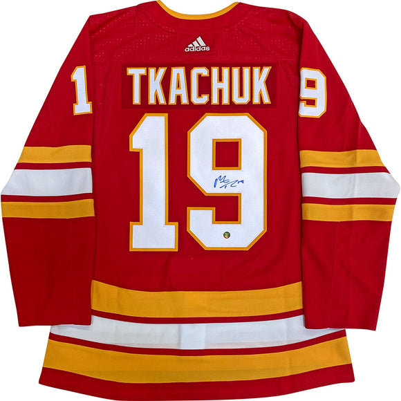 Matthew Tkachuk Calgary Flames Signed & Dated 1st Game Adidas Jersey