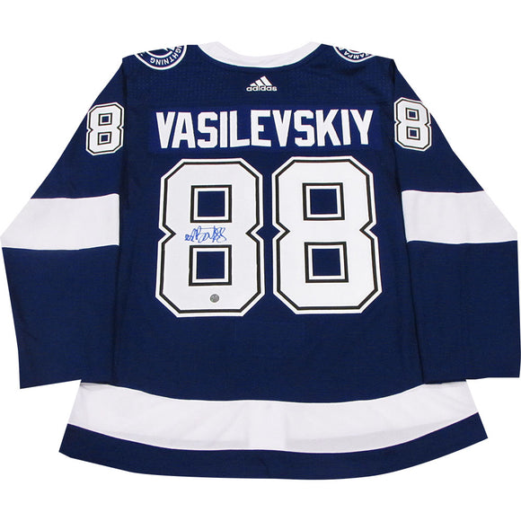 Shop Nikita Kucherov Tampa Bay Lightning Signed Blue Adidas Jersey with  2020 Stanley Cup Final Patch