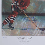 Bobby Hull (deceased) Autographed Chicago Blackhawks 18X22 Limited-Edition Lithograph