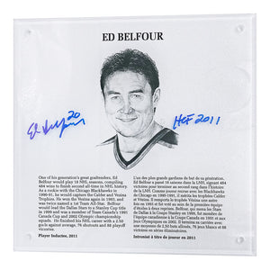 Ed Belfour Autographed NHL Legends HOF Plaque