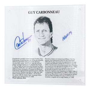 Guy Carbonneau Autographed NHL Legends HOF Plaque