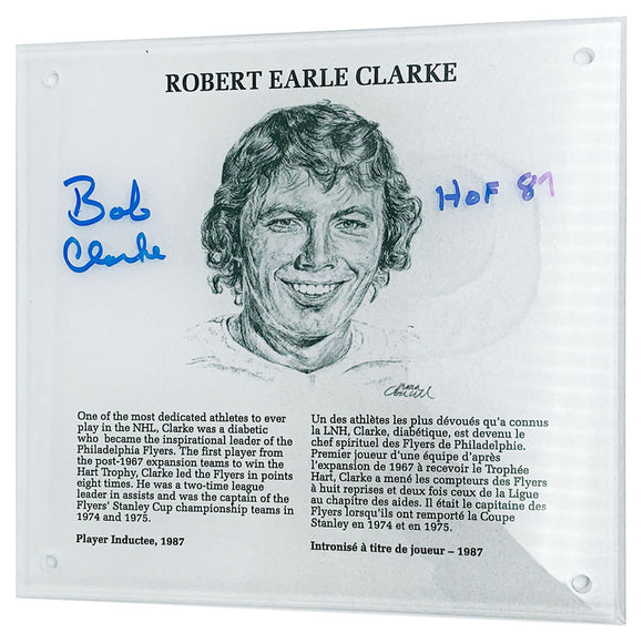 Bobby Clarke Autographed NHL Legends HOF Plaque