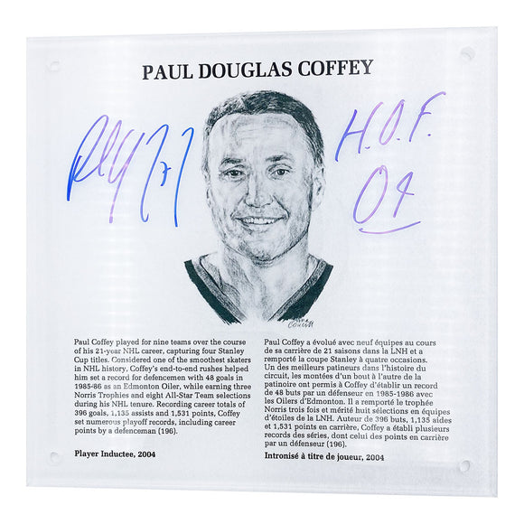 Paul Coffey Autographed NHL Legends HOF Plaque