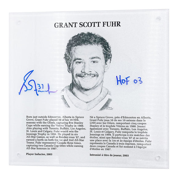 Grant Fuhr Autographed NHL Legends HOF Plaque