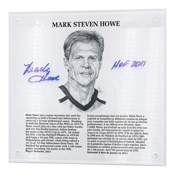 Mark Howe Autographed NHL Legends HOF Plaque