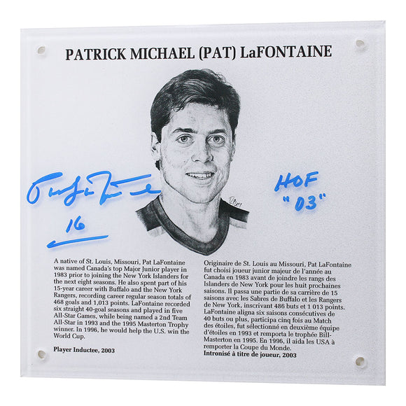Pat LaFontaine Autographed NHL Legends HOF Plaque