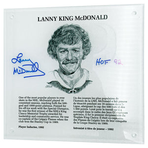 Lanny McDonald Autographed NHL Legends HOF Plaque