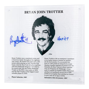 Bryan Trottier Autographed NHL Legends HOF Plaque