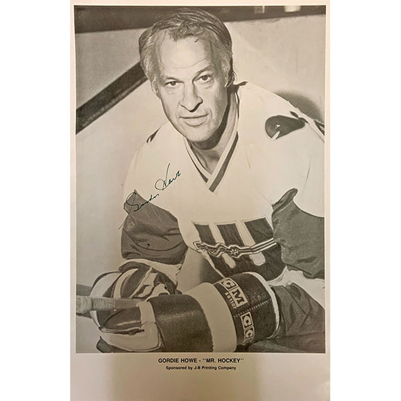 Gordie Howe Autographed 11X17 New England Whalers Poster