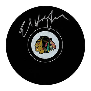 Ed Belfour Autographed Chicago Blackhawks Puck