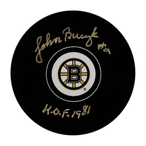 John Bucyk Autographed Boston Bruins Puck