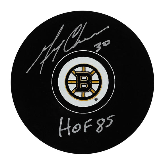 Gerry Cheevers Autographed Boston Bruins Puck