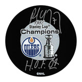 Paul Coffey Autographed 1988 Stanley Cup Champions Puck