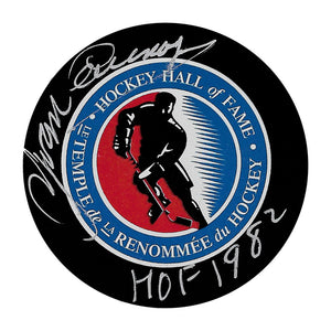 Yvan Cournoyer Autographed Hockey Hall of Fame Puck