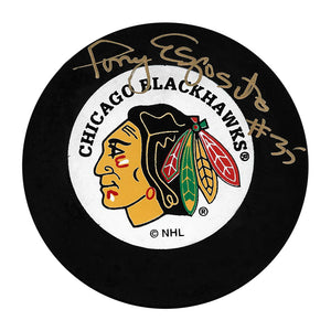 Tony Esposito (deceased) Autographed Chicago Blackhawks Puck