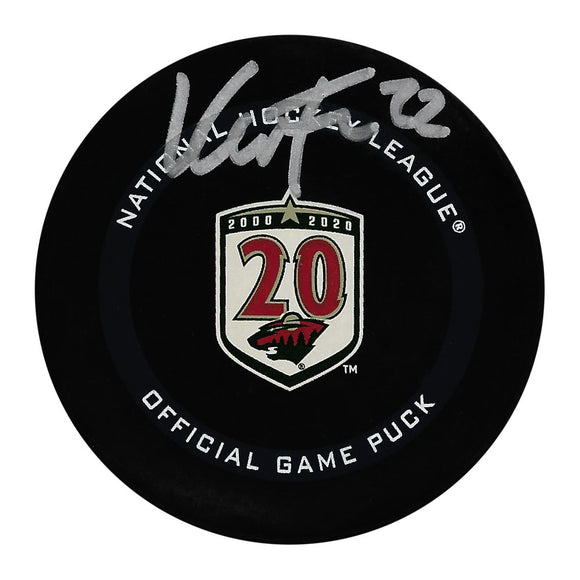 Kevin Fiala Autographed Minnesota Wild 20th Anniversary Official Game Puck