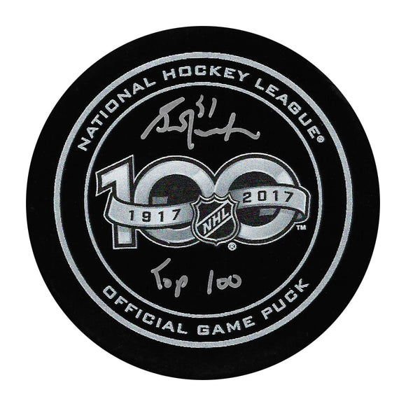 Grant Fuhr Autographed NHL 100 Official Game Puck