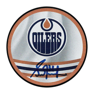 Grant Fuhr Autographed Edmonton Oilers Reverse Retro Puck
