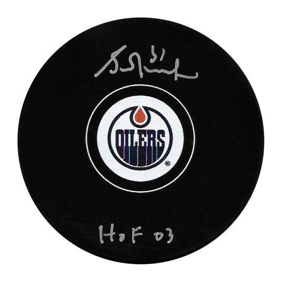 Grant Fuhr Autographed Edmonton Oilers Puck