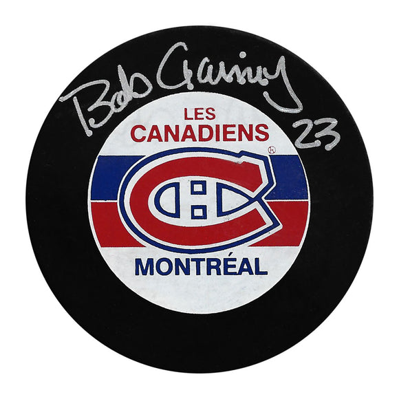 Bob Gainey Autographed Montreal Canadiens Puck (Old Logo)