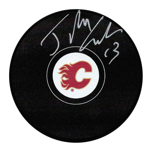 Johnny Gaudreau Autographed Calgary Flames Puck