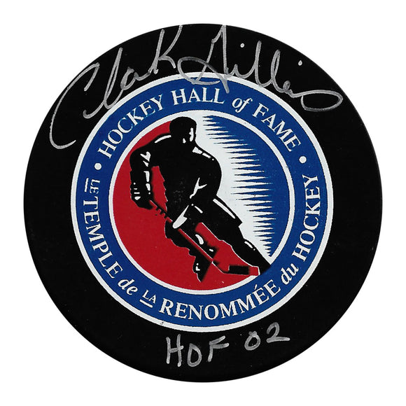 Clark Gillies (deceased) Autographed Hockey Hall of Fame Puck