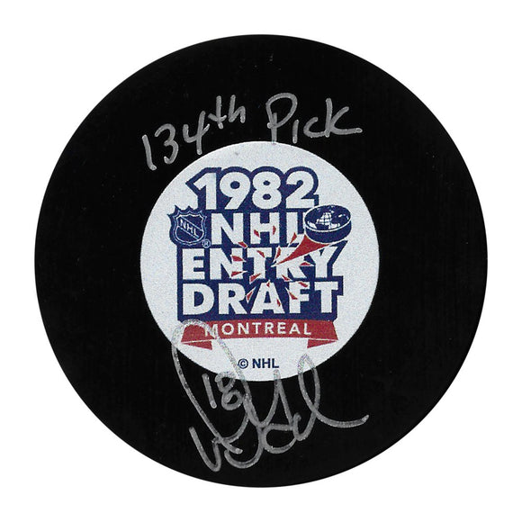 Doug Gilmour Autographed 1982 NHL Draft Puck