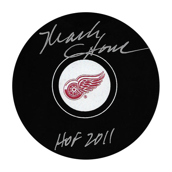 Mark Howe Autographed Detroit Red Wings Puck