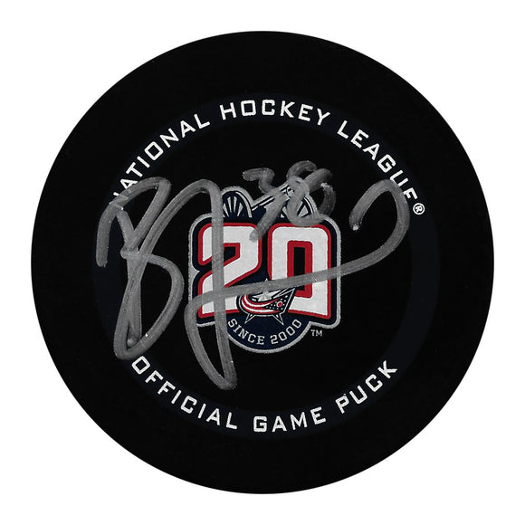 Boone Jenner Autographed Columbus Blue Jackets 20th Anniversary Official Game Puck
